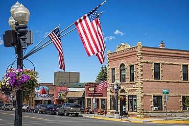 Downtown Red Lodge, Montana, on the Beartooth Highway, a National Scenic Byways All-American Road.