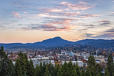 Eugene city view from Skinner Butte to Spencer Butte.