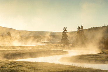 Gibbon River at sunrise, Yellowstone National Park, Wyoming.