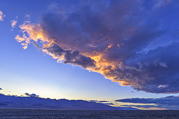 Sunset clouds over Badwater Basin, Death Valley National Park, California.