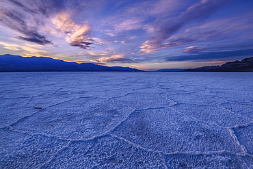 Salt formations at Badwater, Death Valley National Park, California.