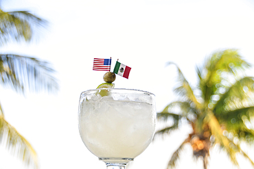 Margarita time at Pelicanos Restaurant. Puerto Morelos, Riviera Maya, Mexico.