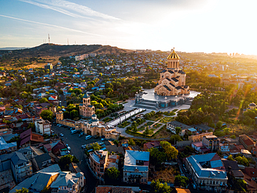 Holy Trinity Church at sunrise, Tbilisi, Georgia (Sakartvelo), Central Asia, Asia