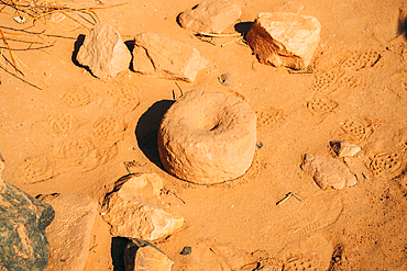 Ruins of the ancient village of Germa, capital of the Garamantes empire, in the Fezzan region, Libya, North Africa, Africa