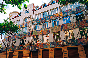 Colorful mosaics in Yerevan, Armenia (Hayastan), Caucasus, Central Asia, Asia