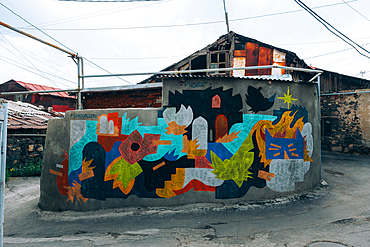 The Kond neighborhood of Yerevan, famous for its murals and paintings, Armenia (Hayastan), Caucasus, Central Asia, Asia