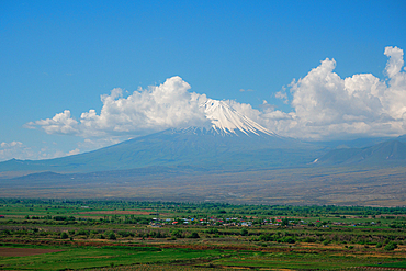 View of Mount Ararat from Khor Virap, Ararat, Armenia (Hayastan), Caucasus, Central Asia, Asia