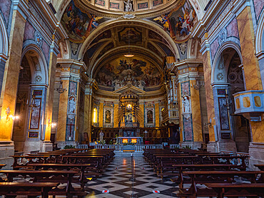 Interior of St. Fermina's Cathedral, Amelia, Umbria, Italy, Europe