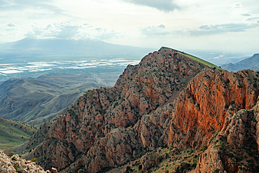 Hiking in Vayots Dzor, known for its red-hued mountains, Armenia (Hayastan), Caucasus, Central Asia, Asia