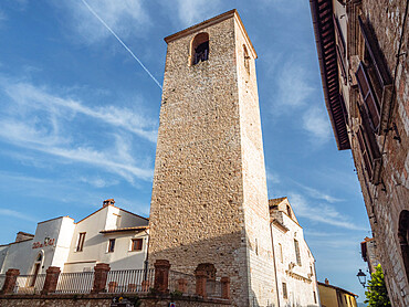 A tower in Narni's old town, Narni, Umbria, Italy, Europe