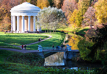 The Temple of Friendship in Pavlovsk Park, Pavlovsk, near St. Petersburg, Russia, Europe