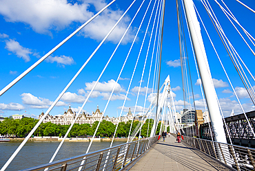 Golden Jubilee Bridge across the River Thames, London, England, United Kingdom, Europe