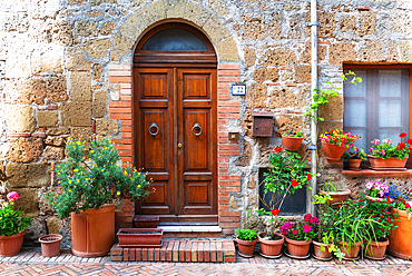 Streets of Sovana, one of the most beautiful villages of Italy, Grosseto, Tuscany, Italy