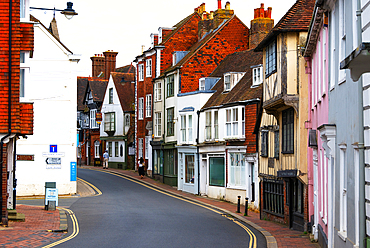 Old buildings on Lewes High Street, Lewes, East Sussex, England