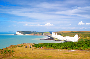 The white cliffs of Seven Sisters, South Downs National Park, East Sussex, England