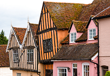 The crooked houses in Lavenham, Suffolk, England