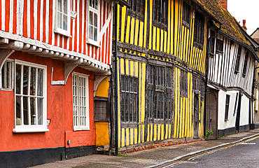 Timber framed medieval buildings in Lavenham, Suffolk, England