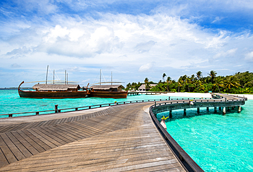 A wooden jetty, Baa Atoll, Maldives