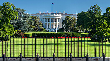 The South Portico of The White House, Washington DC, United States of America, North America