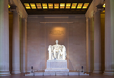 Interior of the Lincoln Memorial, National Mall, Washington DC, United States of America, North America