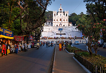 A Festival at The Church of Our Lady of the Immaculate Conception, UNESCO World Heritage Site, Panjim City, Panjim (Panaji), Goa, India, Asia