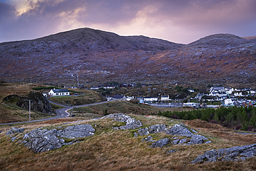 The remote village of Tarbert on the Isle of Harris, Outer Hebrides, Scotland, United Kingdom, Europe