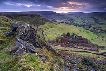 Combs Edge and Combs Moss in autumn, Peak District National Park, Derbyshire, England, United Kingdom, Europe