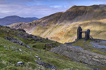 Cnicht from Croesor Disused Slate Mine, Cwm Croesor, Snowdonia National Park, Eryri, North Wales, UK