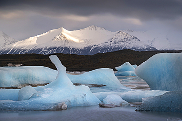 Glacier Ice Formations, Fjallsárlón Iceberg Lagoon, Vatnajökull National Park, Southern Iceland, Europe