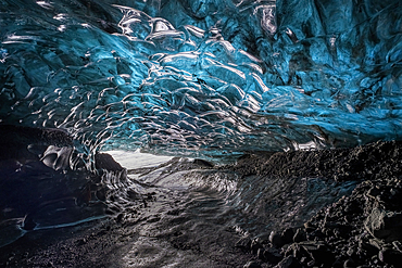 Sapphire Ice Cave, Breiðamerkurjökull glacier, Vatnajökull National Park, Iceland, Europe
