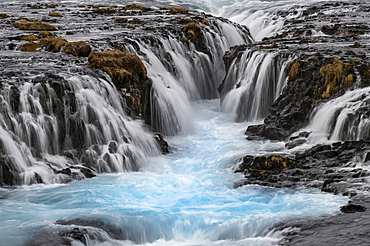 The Blue Waters of Bruarfoss Waterfall, Bruarfoss, near Laugarvatn, Southwest Iceland
