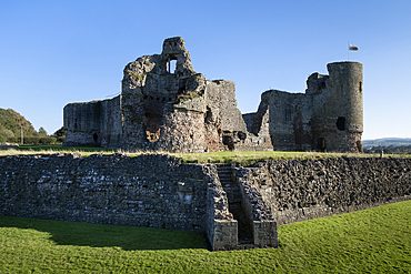 Remains of Rhuddlan Castle, Rhuddlan, Denbighshire, North Wales, UK