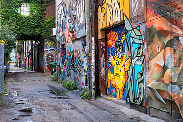 Toronto's Infamous Graffiti Alley in the Fashion District, Toronto, Ontario, Canada, North America