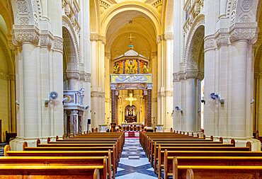 The Basilica of the National Shrine of the Blessed Virgin of Ta' Pinu at Gharb in Gozo, Republic of Malta, Europe