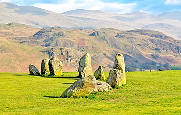 The Neolithic Castlerigg Stone Circle dating from around 3000 BC, near Keswick, Lake District National Park, UNESCO World Heritage Site, Cumbria, England, United Kingdom, Europe