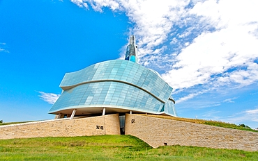 The Canadian Museum for Human Rights, opened in 2014, won awards for its architecture, Winnipeg, Manitoba, Canada, North America