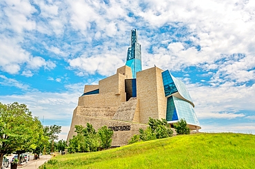 The Canadian Museum for Human Rights, opened in 2014, won awards for its architecture, Winnipeg, Manitoba, Canada, North America