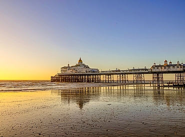 Eastbourne Pier at sunrise, constructed in the 1870s and a Grade II* listed structure, Eastbourne, East Sussex, England, United Kingdom, Europe