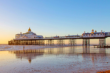 Eastbourne Pier at sunrise, constructed in the 1870s and a Grade II* listed structure, Eastbourne, East Sussex, England, United Kingdom, Europe