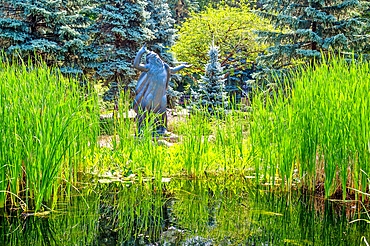 Leo Mol sculpture in the Leo Mol Sculpture Garden in Assiniboine Park, Winnipeg, Manitoba, Canada, North America