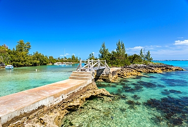 Footbridge from Ireland Island to Hospital Island, Sandys, Bermuda, North Atlantic, North America