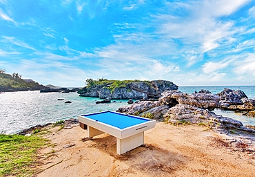 Pool table at Tobacco Bay, St George's, Bermuda, Atlantic, North America