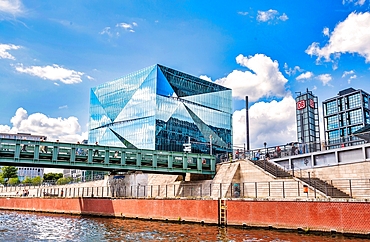 The Cube office building, next to the main railway station and beside the River Spree, completed in 2020, Berlin, Germany, Europe