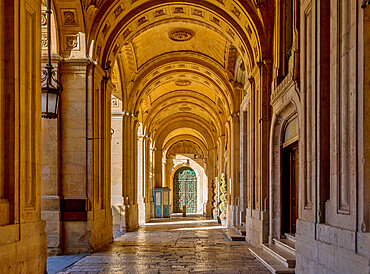 Passage in Old Theatre Street, adjoining the Grandmaster Palace Courtyard, Valletta, Malta, Mediterranean, Europe