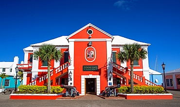 The Town Hall, built in 1782, at St. George, the original capital of Bermuda, Bermuda, North Atlantic, North America.