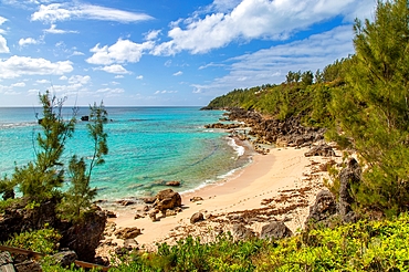 Church Bay, Southampton Parish, Bermuda. A popular beach for swimming and snorkelling.