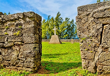 Ferry Reach Military Cemetery, St George, Bermuda. The cemetery contains the remains of soldiers of the British Army Bermuda Garrison who died of yellow fever in or around 1864.