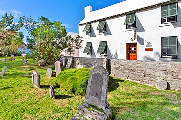 Burial Ground for Slaves and Free Blacks at St Peter's Churchyard, St George, Bermuda. At least 180 graves are here and burials continued until 1854. St Peter's is part of the UNESCO recognised African Diaspora Heritage Trail.