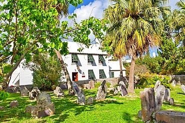 Burial Ground for Slaves and Free Blacks at St Peter's Churchyard, St George, Bermuda. At least 180 graves are here and burials continued until 1854. St Peter's is part of the UNESCO recognised African Diaspora Heritage Trail.