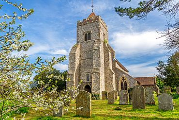 St Peter's Church in the village of Firle, East Sussex, England, UK. It dates from the 12th Century and is still in use today.